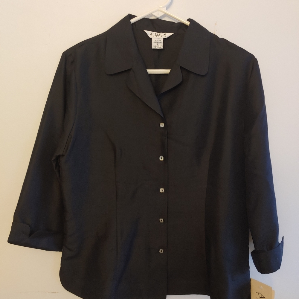 Allison Taylor 100% silk blouse with tags